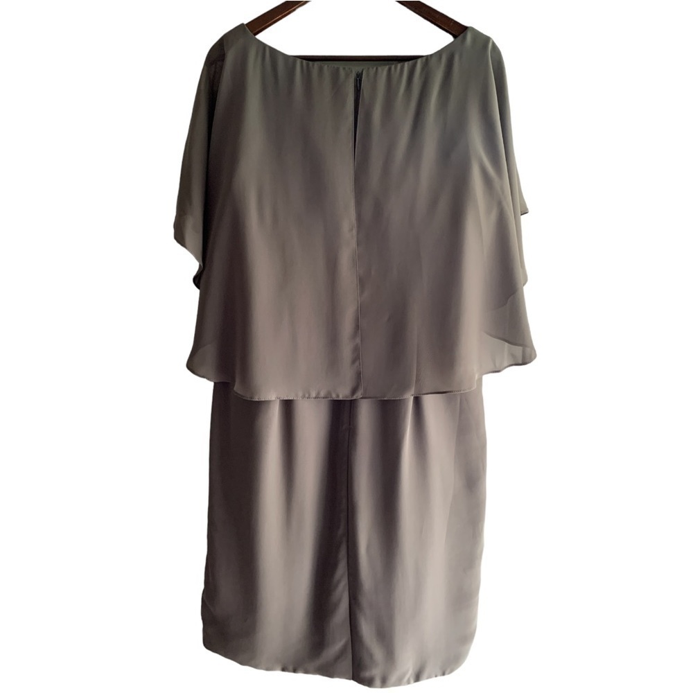 Grey Chiffon Mother Of The Bride Dress Size 16 Sleeveless Round Neck A W Bridal View 2